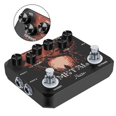 Metall Verzerrung Pedal 3-Abschnitte Entzerrung Verzerrungsknopf Höhenregler
