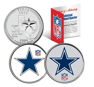 DALLAS COWBOYS * Retro & Team Logo * Texas Quarters 2-Coin U.S. Set NFL LICENSED