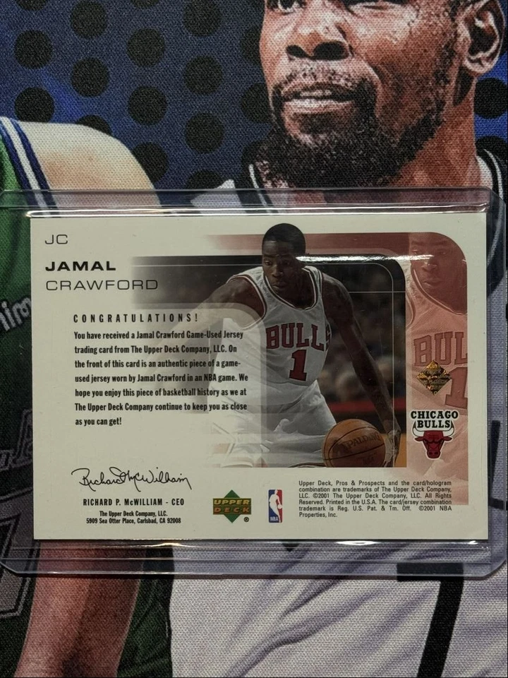 Camiseta deportiva Upper Deck Prospects Gold Chipping Jamal Crawford RC 16/75 2001-02 Foto 2 de 2