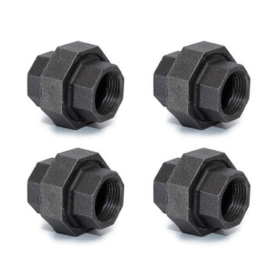 1/2'' Industrial Malleable Cast Iron Union, Home TZH 4 Pack 1/2 Inch, Gray