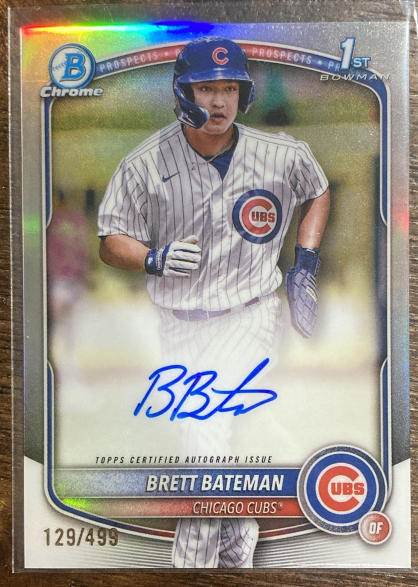 2025 Bowman Chrome Brett Bateman 1st Prospect Auto Refractor #/499 Chicago Cubs