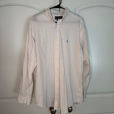 Ralph Lauren Yarmouth Mens Dress Shirt 16.5 34/35 White Blue Pink Check