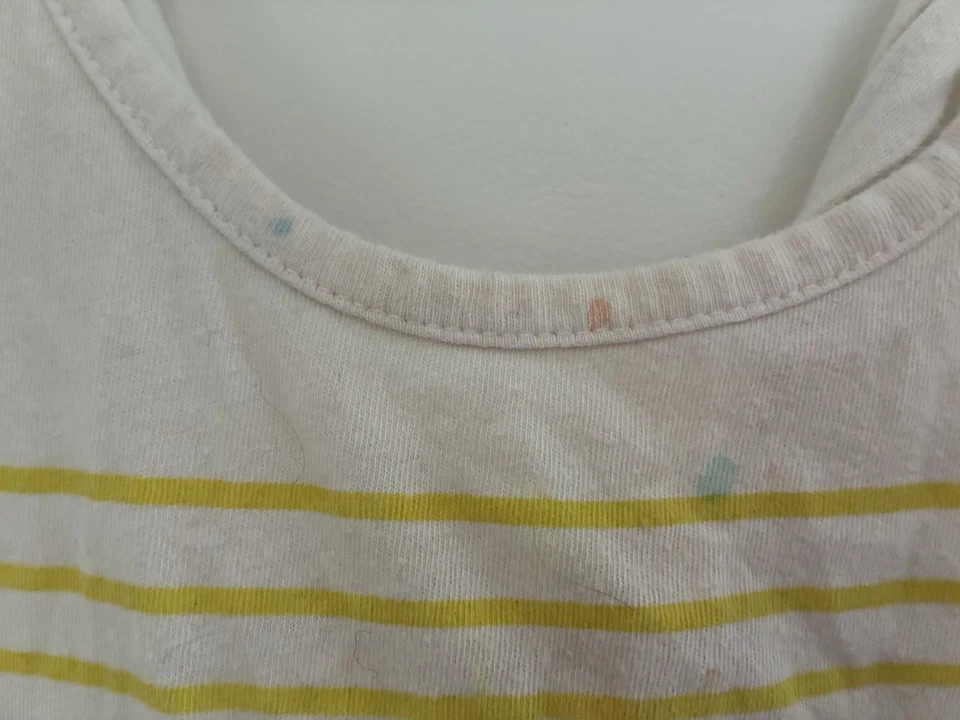Sanrio Kids Girls Colorful Glitter Hello Kitty Striped Cotton Tank Top White L - Image 3 of 4