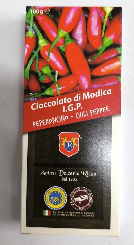 CIOCCOLATO DI MODICA AL PEPERONCINO DOLCERIA RIZZA DAL 1935 100 G