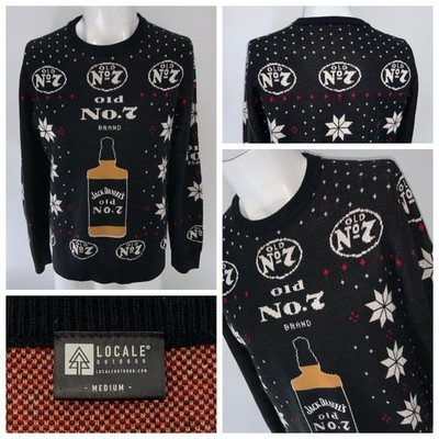 Jack Daniels No. 7 Ugly Christmas Sweater Men s M Black Locale Outdoor YGI U5-41