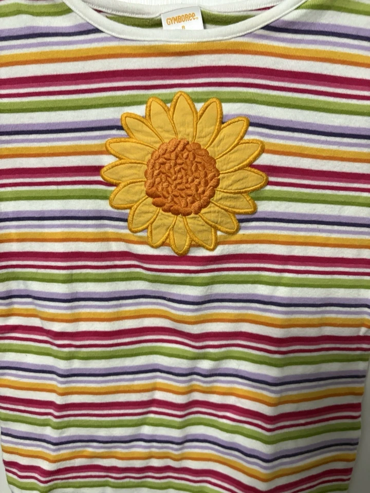 Vtg Gymboree Girls Sz9 SUNFLOWER SMILES L/S Shirt & PUPS & KISSES Green Leggings - Image 3 of 4