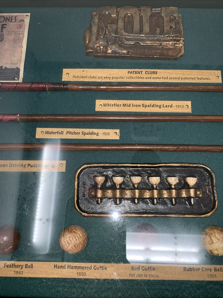 Vitrina de sombra de historia de golf con marco de madera collage de pared Bobby Jones Foto 3 de 4