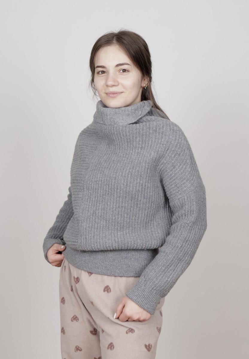 Women's Acne Studios JACY L RIB PAW15 Wool Grey Asymmetrical