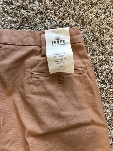 Levi's Made & Crafted Straight Trousers Pants Men's Size 30x32 Mauve $188 New - Afbeelding 12 van 13