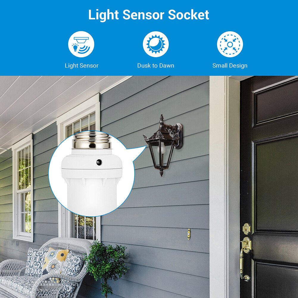 DEWENWILS Dusk to Dawn Bulb Socket Outdoor Automatic Light Sensor