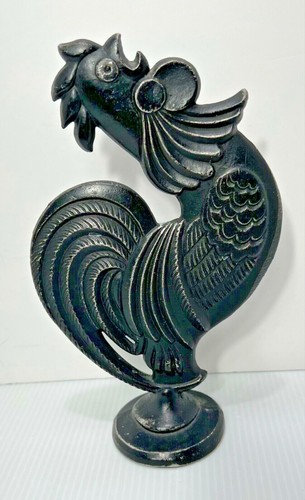 Vintage Metal Rooster chicken Sculpture Folk Art Cast Aluminum country Rustic - Picture 3 of 7