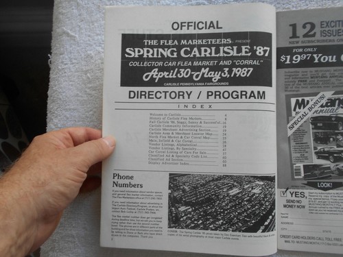 SPRING,CARLISLE 1987 COLLECTOR CAR/FLEA MARKET-OFFICIAL DIRECTORY/PROGRAM - Picture 2 of 2