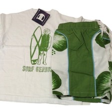 New Dogwood Einstein Surf Genius Tee Kiwi Grass Swim Trunks Set 4T Green White