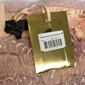 Agent Provocateur Darianna SOIREE Pink Sequin Suspender AP4 Large  NWT $790