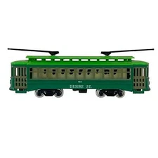 Vintage Desire St. 463 Trolley Train Toy Car Green San Francisco 5.5"