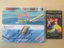 2 Packs Caran d'Ache Neocolor II Classic Aquarelle Water-Soluble Crayons + BONUS