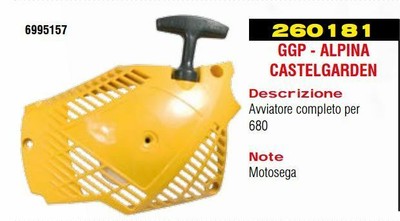 Self-Starter For Chainsaw 680 ALPINA CASTELGARDEN 6995157