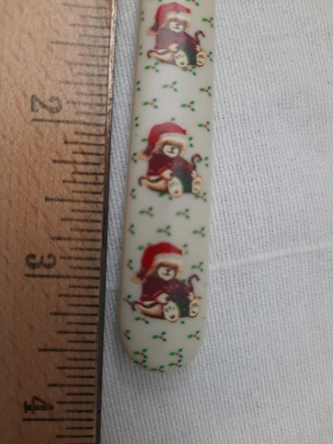 Vintage 38 Piece Lot Christmas Teddy Bears Stainless Flatware w/ Plastic Handles