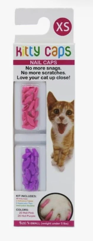 400 gorras para gatitos lindas tapas para uñas para gatos púrpura caliente y rosa caliente X-pequeñas menores de 5# Foto 2 de 4