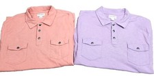 Lot 2 Mens Banana Republic Luxe Touch Performance Polo Shirts XL Purple Orange