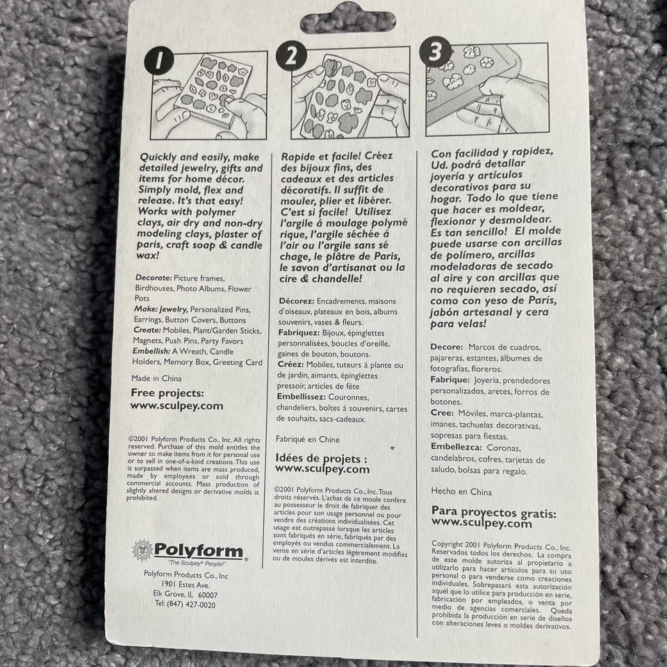Sculpey Push Molde Aplique Decoración #APM19 Amaco Friendly Cortadores Lote Arcilla Polimérica Foto 3 de 4