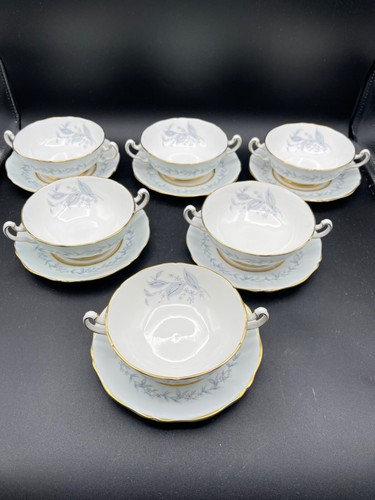 SET OF 6 NORTHUMBRIA MORNING MIST Cream Soup Bowls - Picture 2 of 8
