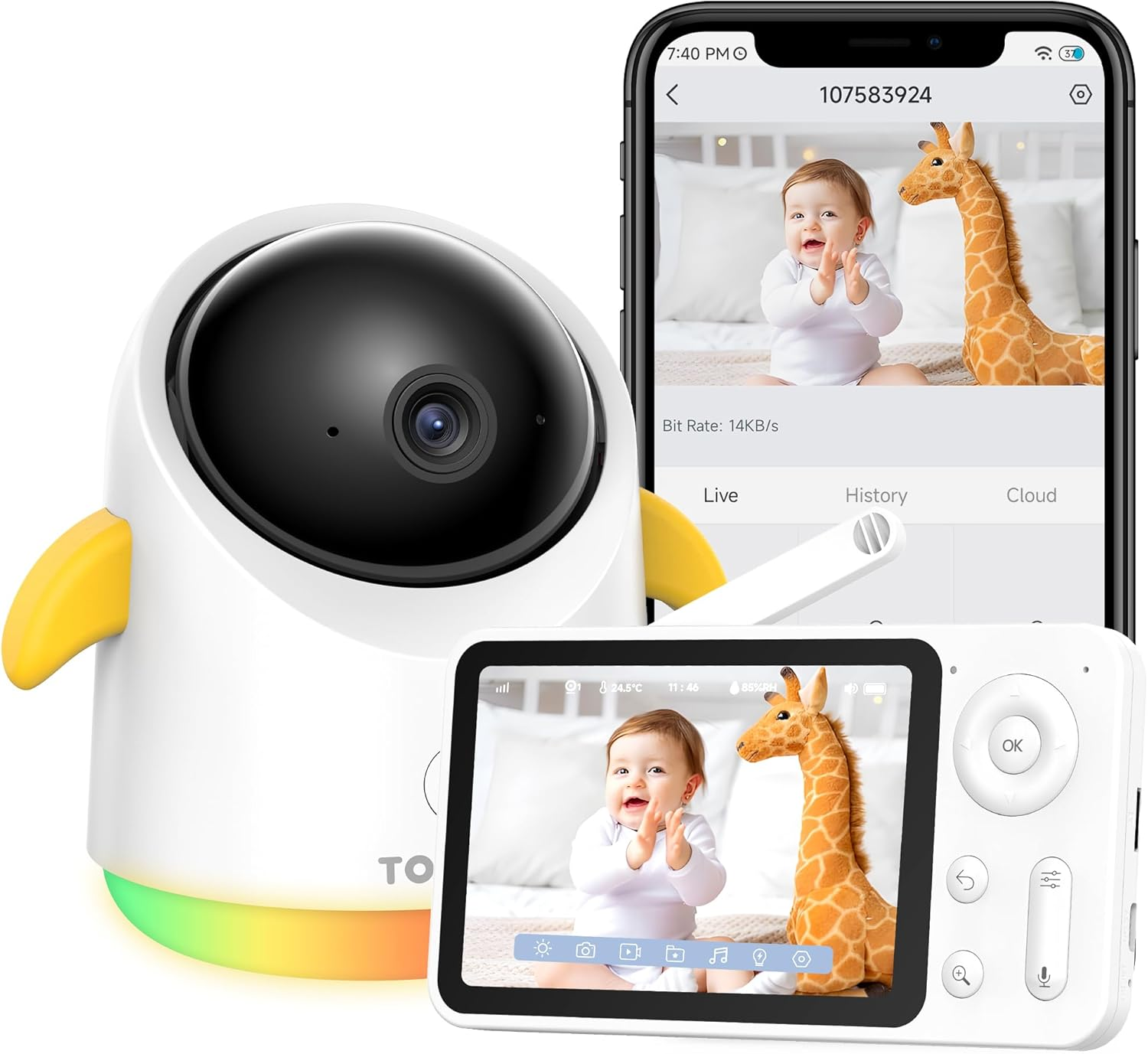 Baby Monitor with Camera and Audio Wifi/No Wifi: Baby Monitor Wifi Smartphone AP-image