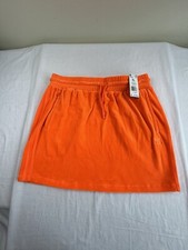 Jeremy Scott x adidas Originals JS Skirt W Velour App Signal Orange H53363 Sz XL