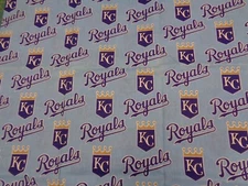 KANSAS CITY ROYAL BASEBALL MLB 100% COTTON 1/2 YARD PIECE BRAND NEW SPORT DESIGN
