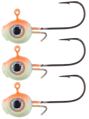 Balzer Shirasu Micro Jig mit UV Augen Orange/Luminous - 3 Jighaken für Köder