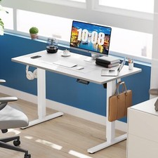 White 48" Modern Height Adjustable Electric Standing Desk Home Office Table