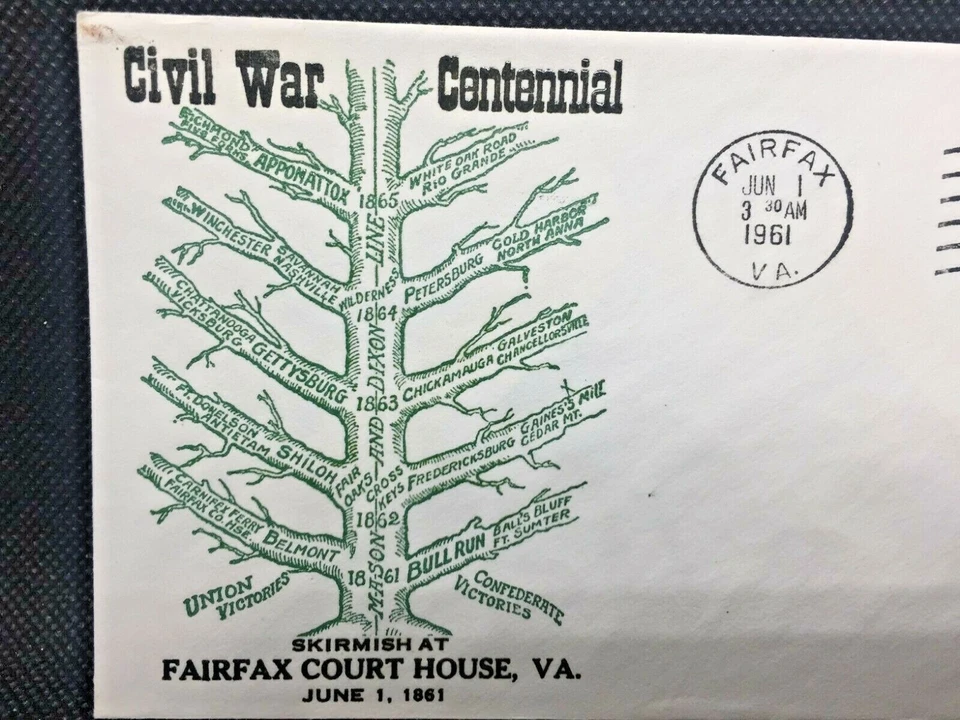 FDC Envelope & Stamp: Civil War Centennial Skirmish at Fairfax Courthouse 1961 - Image 2 of 3