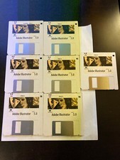 Adobe Illustrator 5.0 For Macintosh Floppy Disks - w/ Key