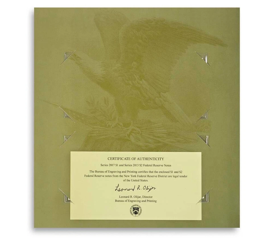 2020 America's Founding Fathers Currency Set Match Serial Numbers $1, 2 UNOPENED - Image 2 of 4