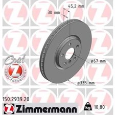 ZIMMERMANN 2x Disco Freni Anteriore Ø335 MM per Mini F56 John Cooper Works