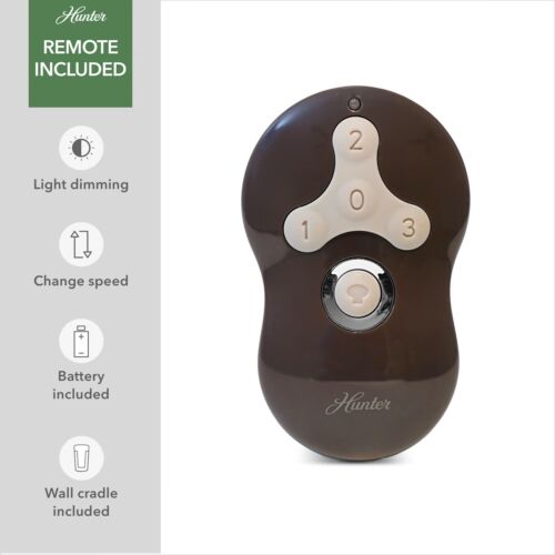 Hunter Fan 48 in Noble Bronze Ceiling Fan with Light and Remote Control 3 Blade - Picture 2 of 8