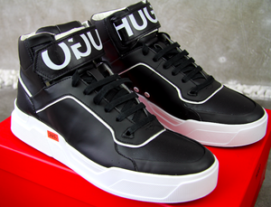 black leather hugo boss trainers