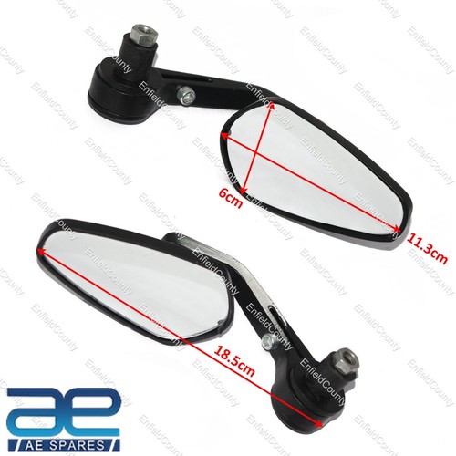 2.2cm Guidon Miroir Pour royal enfield Gt Continental Honda Suzuki Yamaha Gec - Photo 2/14