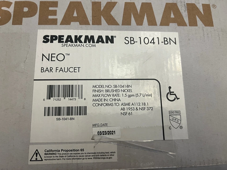 Speakman SB-1041-BN NEO BAR GRIFO FREGADERO, níquel cepillado Foto 2 de 4