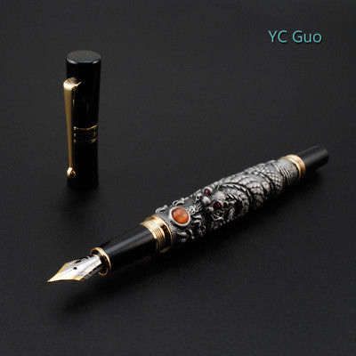 Jinhao Flying Dragon Fountain Pen Fine nib Black