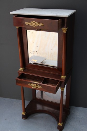 Antique French Empire bureau writing desk hall console table gilt ormolu marble - Picture 5 of 12