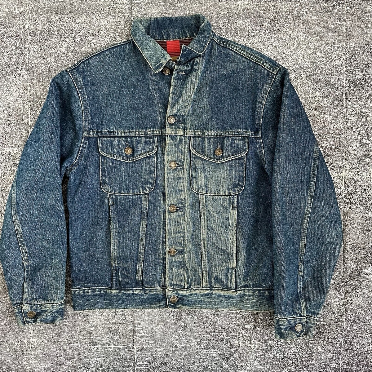 ジャケット・アウター 90s OLD GAP light ounce denim anorak JKT Vintage 90s Gap Light Wash Distressed Sherpa Lined Denim