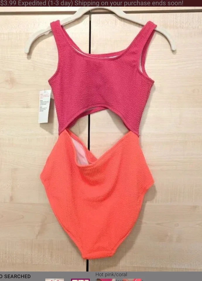 Traje de baño de una pieza con recorte en bloque de colores azul marino antiguo talla mediana o grande XL Foto 3 de 4