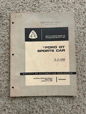 1967 Ford GT sports car original S.A.E. report.