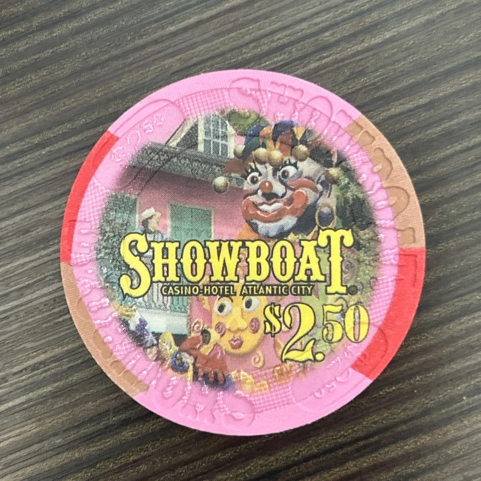Showboat Atlantic City Casino ficha de $2,50 - Atlantic City Nueva Jersey raro Foto 2 de 3
