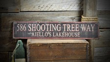 Custom Family Address  Name Sign - Rustic Hand Made Vintage Wooden