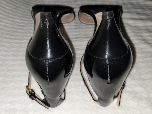 MIU MIU AnkleStrapBuckleD'OrsayBlackPatentLeatherKittenHeelDressPumps EU39/US8.5 - Picture 21 of 23