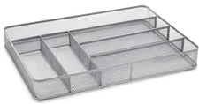 Kitchen Drawer Organizer Mesh Silverware Organizer 6 Compartments Utensil Holder
