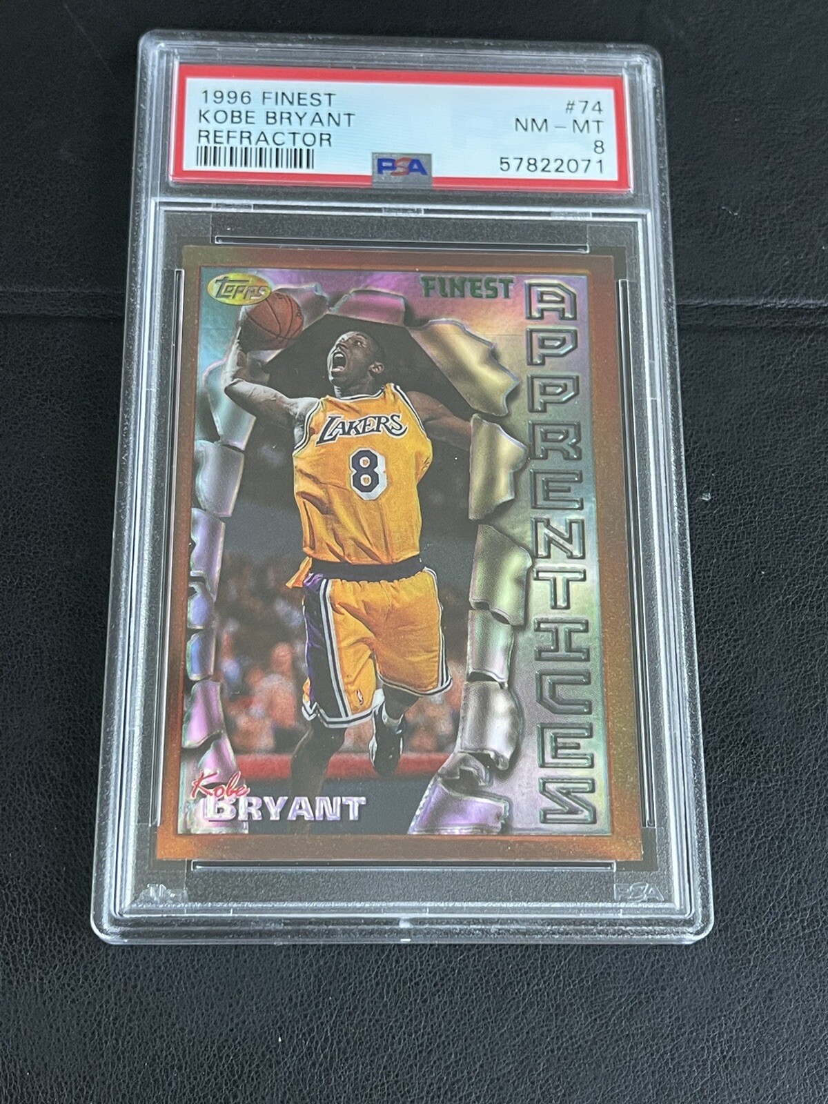 1996-97 Topps Finest REFRACTOR Kobe Bryant Rookie RC RARE #74 PSA 8 HOF!!!