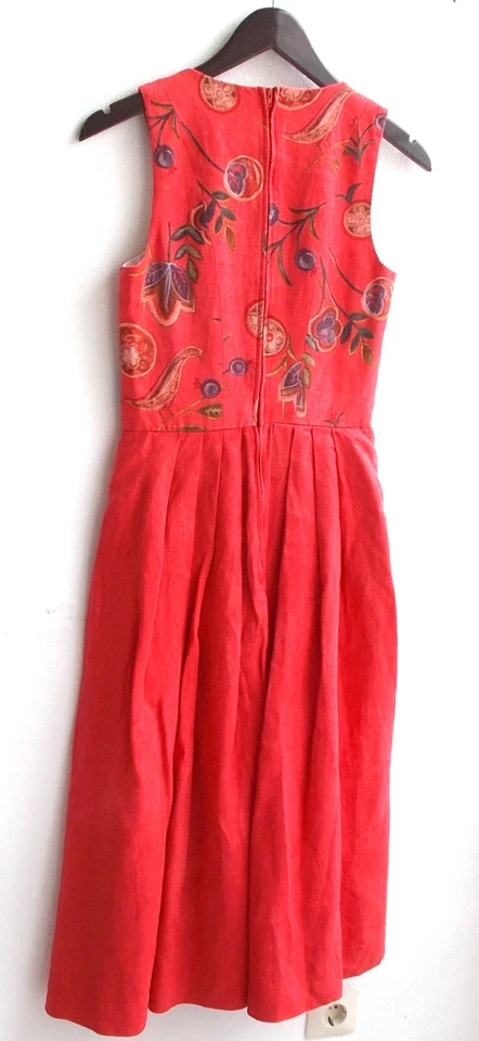 Damen Trachten Kleid ärmellos Leinen rot gemustert Gr. 36 v. Sportalm - Bild 2 von 2